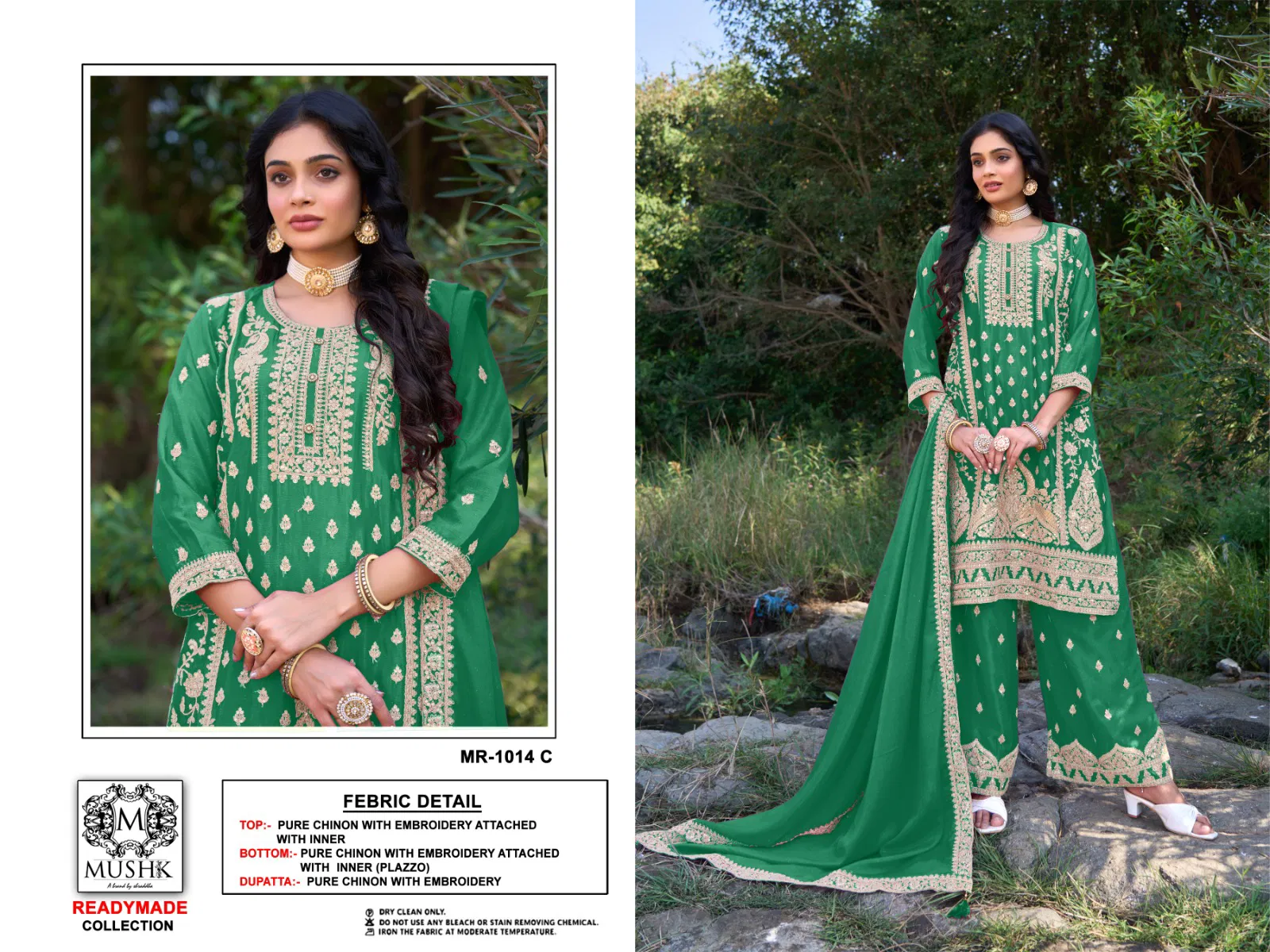 MR 1014 A To D By Mushk Chinon Embroidery Readymade Suits Wholesale Online